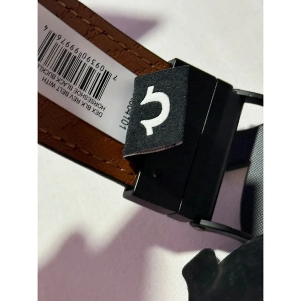 True Religion Reversible Horseshoe Buckle Belt Black/Tan Size 34 NWT